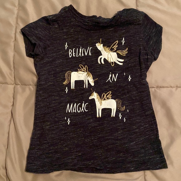 Cat & Jack Other - Believe in magic cat & Jack XS 4/5 unicorn dark gray heather short sleeve shirt